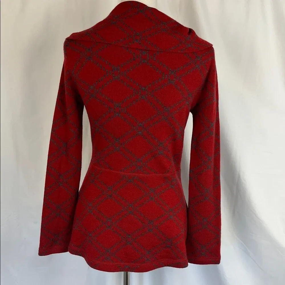 Krimson Klover Red 100% Wool Cardigan Sz S Bella Swan Preppy Rory Y2K Flaws